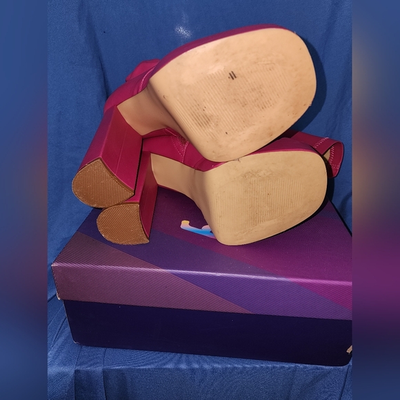 vivianly Women's Platform Knee High Boots Square Toe Chunky Heel Long Stretch Go - Picture 3 of 9